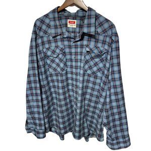 Wrangler Blue Plaid Shirt Size 3X